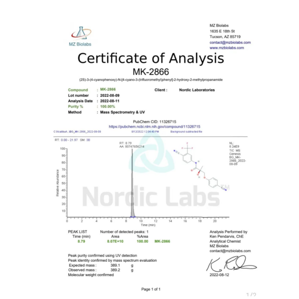 Nordic Labs Ostarine MK2866 Capsules